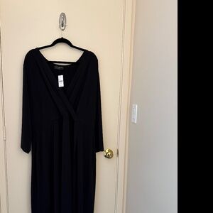 Lane Bryant black stretch faux-wrap dress 26/28